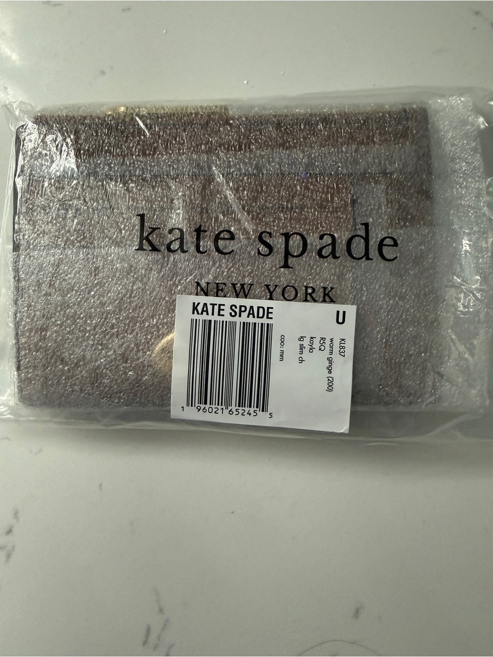 Kate Spade Kayla Large Slim Zip Cardholder Pebbled Leather Warm Ginger-NWT - Picture 10 of 10